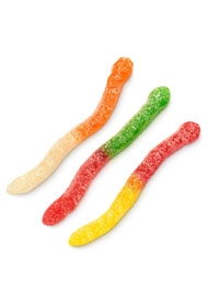 Large Sour Assorted Fruit Gummi Worms